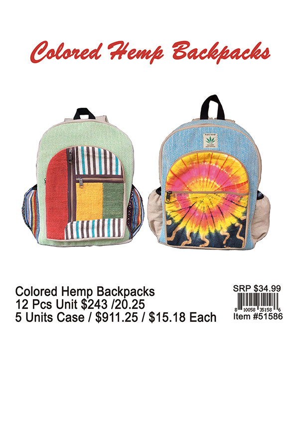 Colored Hemp Back Pack