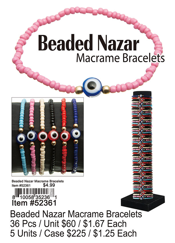 Beaded Nazar Macrame Bracelets