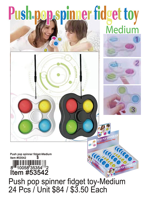 Push Pop Spinner Fidget Toy-Medium