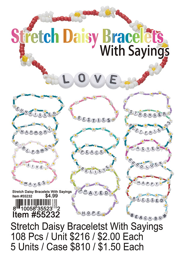 Stretch Daisy Bracelets With Sayings