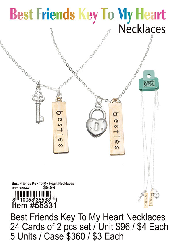 Best Friends Key To My Heart Necklaces