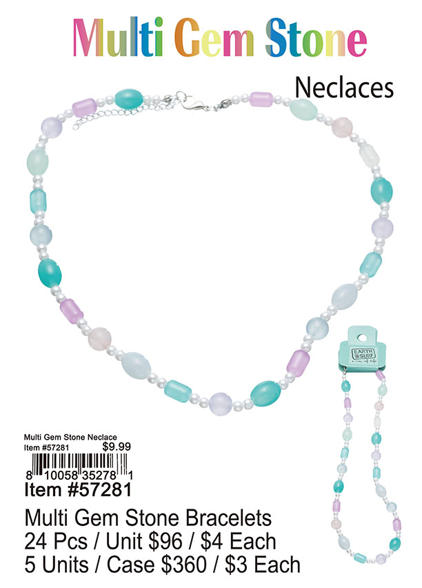 Multi Gem Stone Necklaces