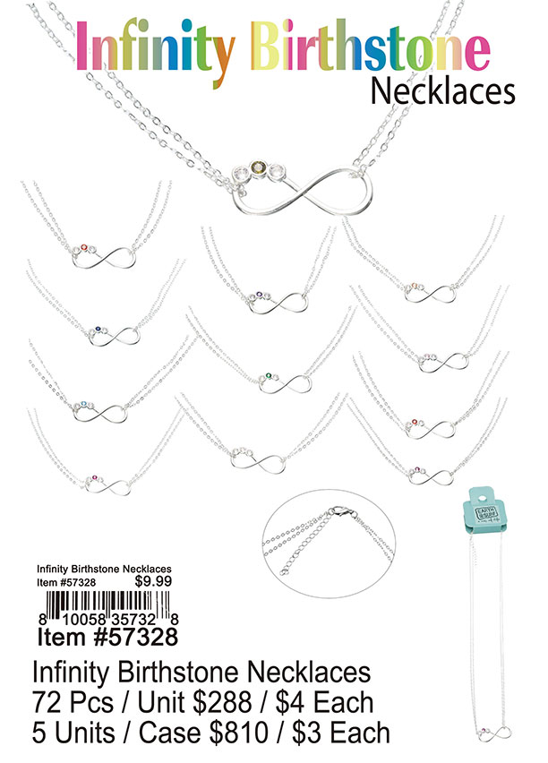 Infinity Birthstone Necklaces