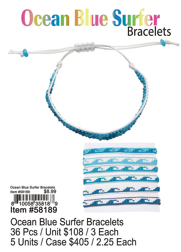 Ocean Blue Surfer Bracelets
