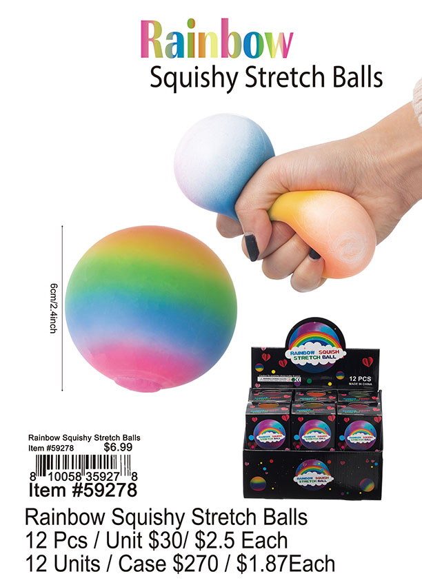 Rainbow Squishy Stretch Balls