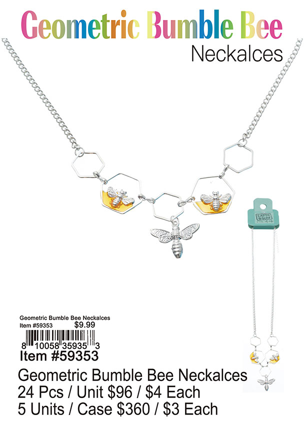 Geometric Bumble Bee Necklaces