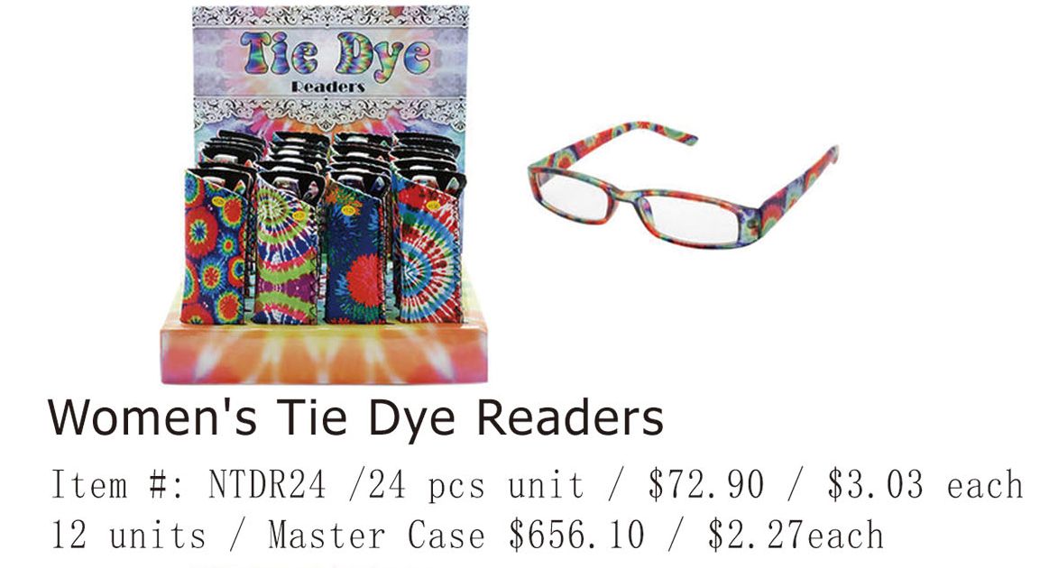 Womens Tie Dye Readers - 24 Pieces Unit
