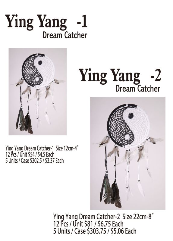 Yin-Yang -2 Dream Catcher - 12 Pieces Unit