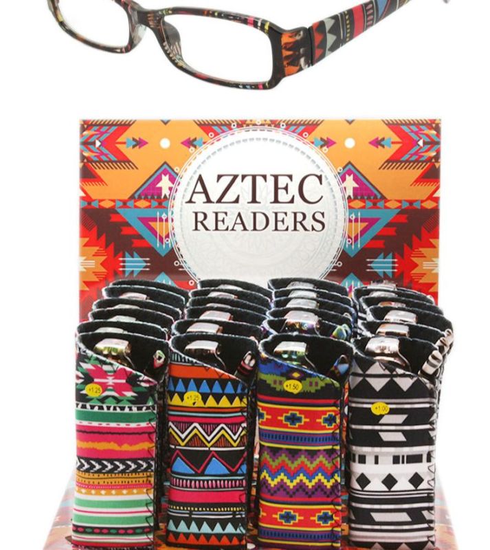 WoMens Aztec Pattern Readers - 24 Pieces Unit - Click Image to Close